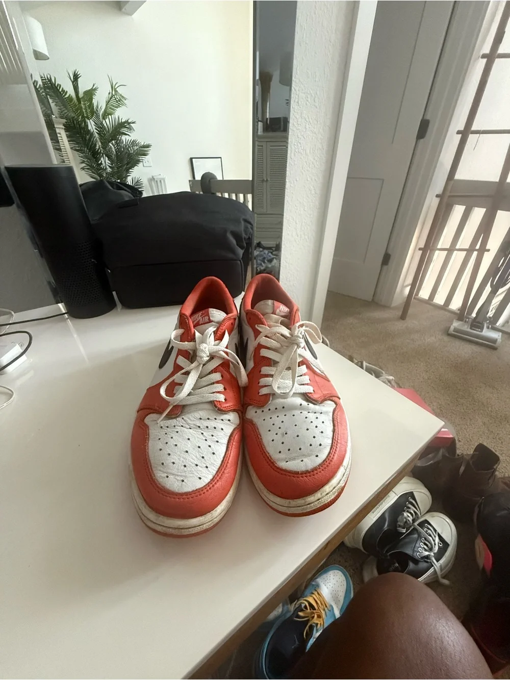 Nike Men’s Low-Top Sneakers in Orange, White & Black